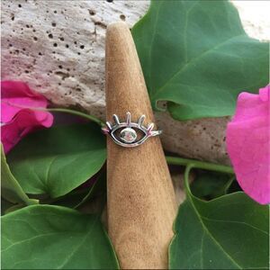 Sterling Silver Evil Eye Toe Ring